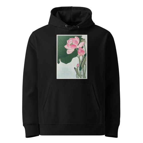 Black Hoodie Blooming Lotus Flowers - Ohara Koson 1920 Premium