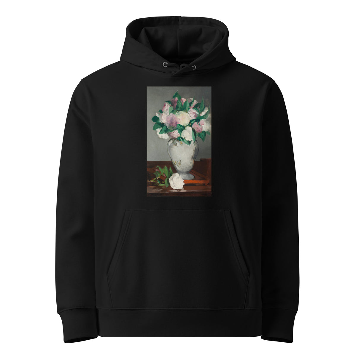 Black Hoodie Peonies Painting In High Resolution Premium