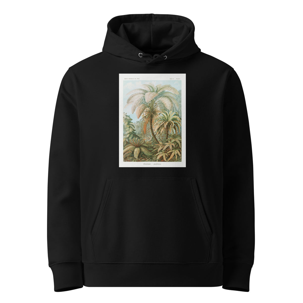 Black Hoodie Filicinae Laubfarne Premium