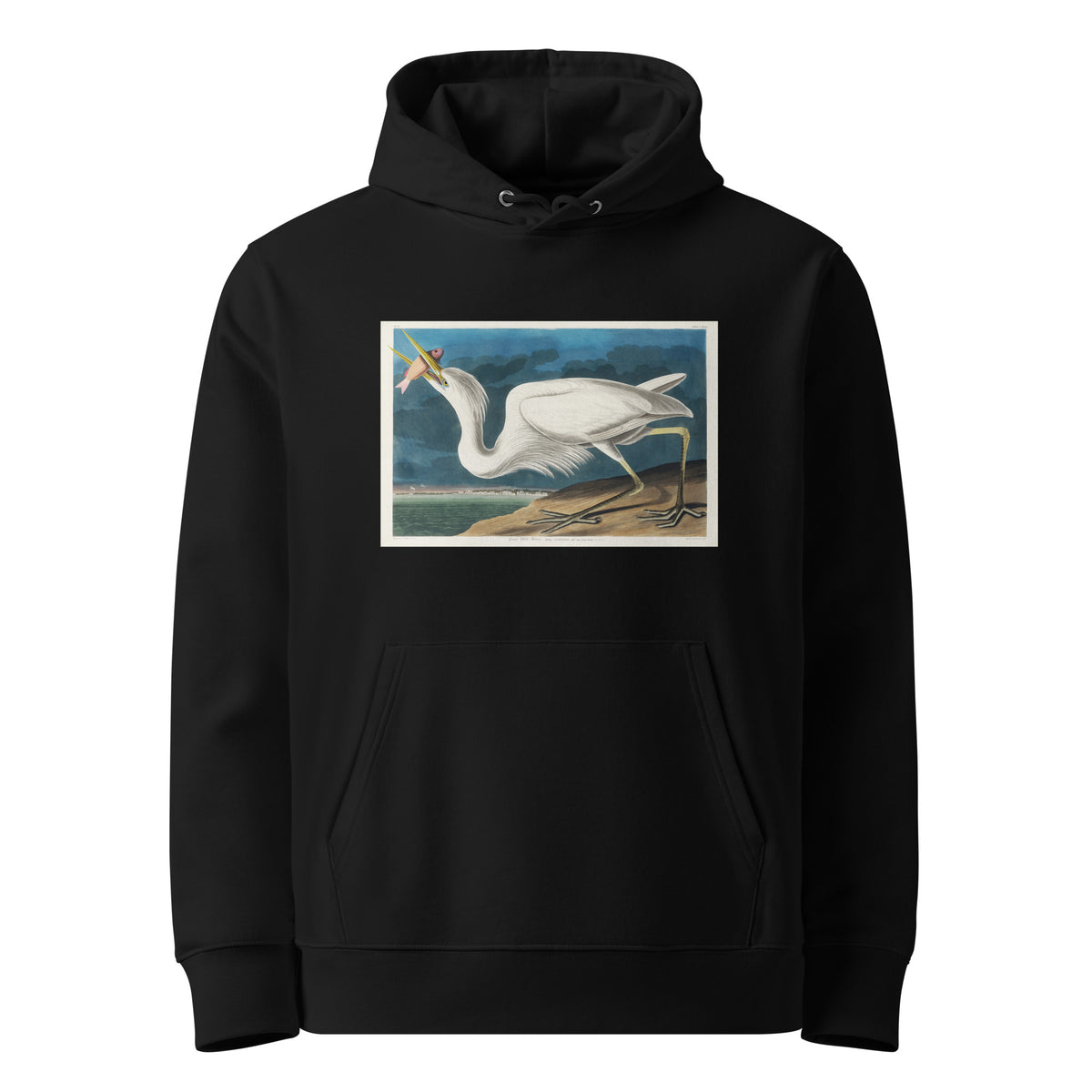 Black Hoodie Great White Heron Premium