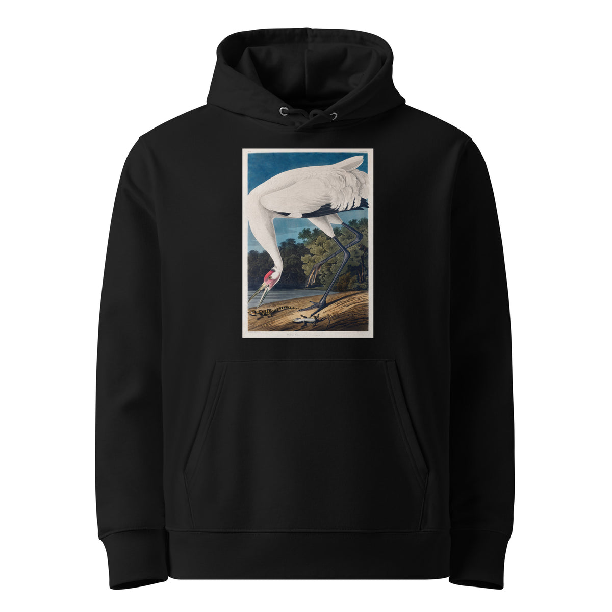Black Hoodie Hooping Crane Premium