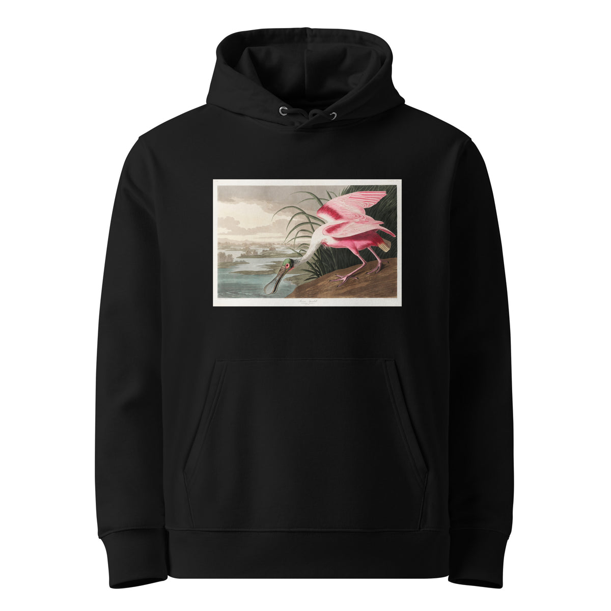 Black Hoodie Roseate Spoonbill Premium