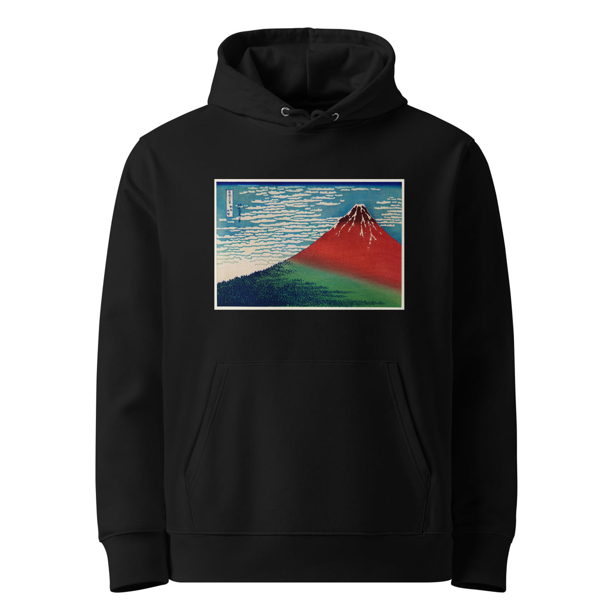 Black Hoodie Katsushika Hokusai S Fine Wind Clear Morning A Famous Traditional Japanese Ukyio-E Style Illustration Of Mount Fuji Premium