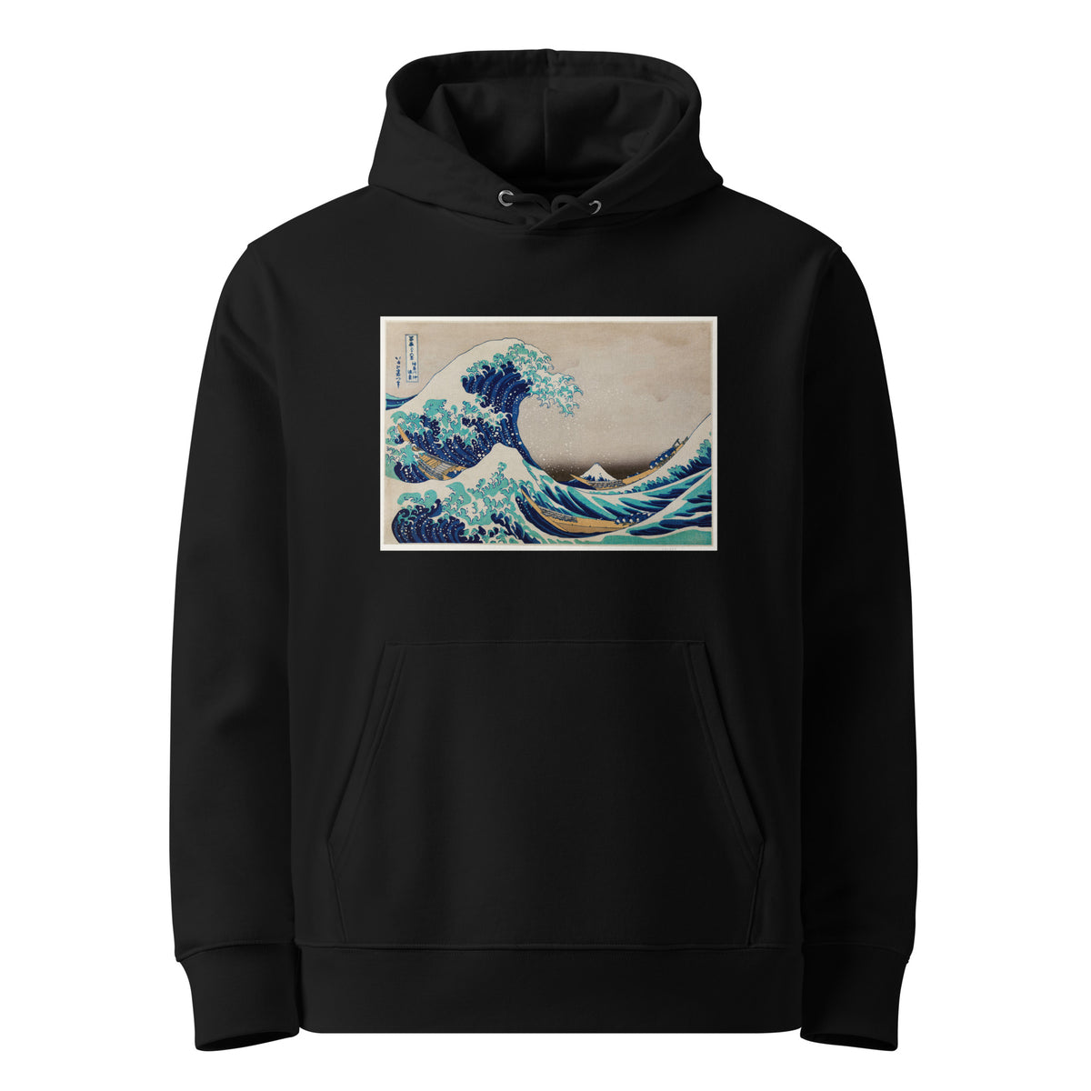 Black Hoodie Katsushika Hokusai S The Great Wave Off Kanagawa Famous Vintage Woodblock Print For Wall Art And Poster Premium