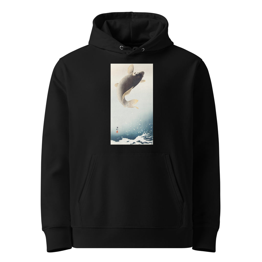 Black Hoodie A Jumping Carp - Ohara Koson 1900 Premium