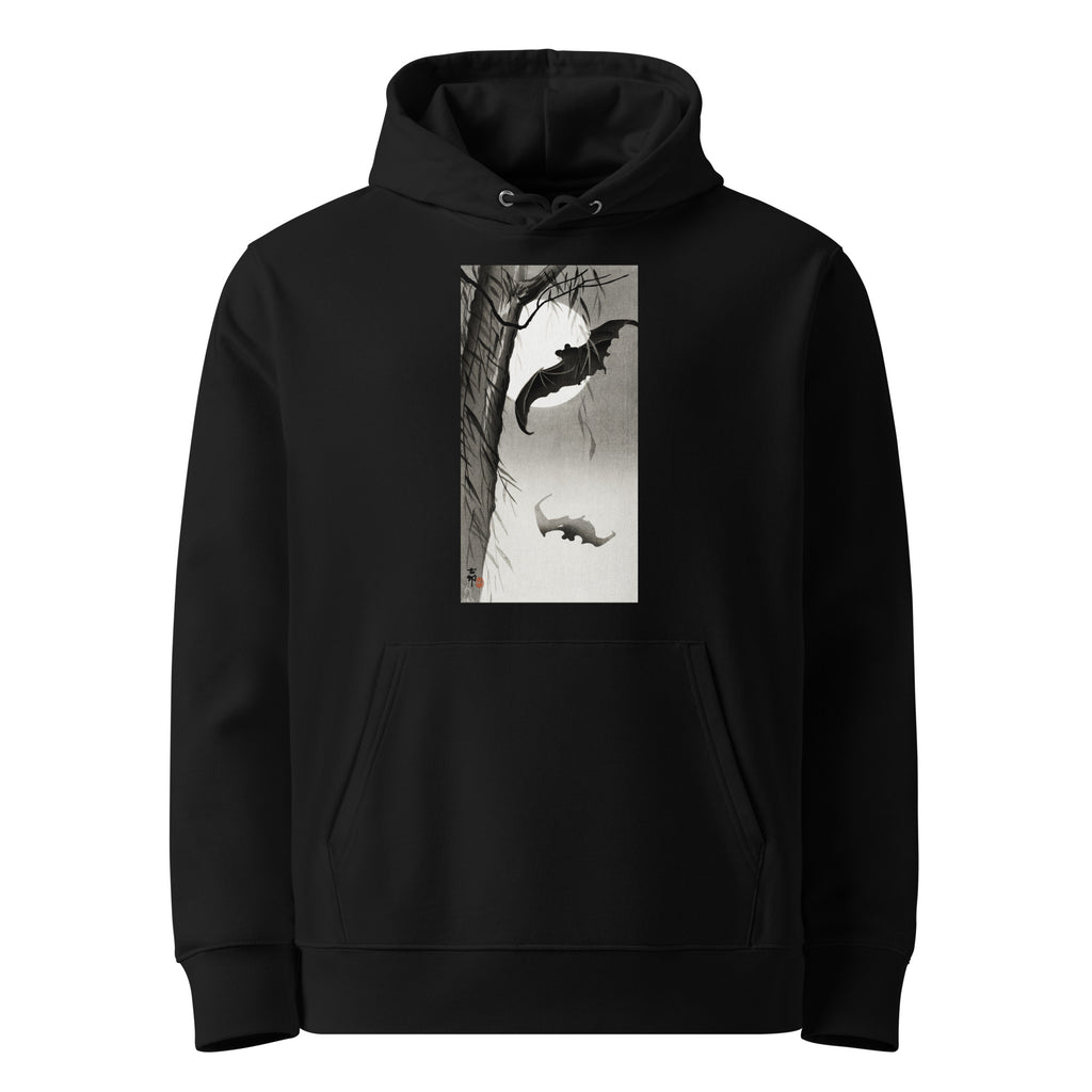 Black Hoodie Bats Under The Full Moon - Ohara Koson 1900 Premium