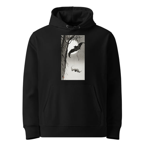 Black Hoodie Bats Under The Full Moon - Ohara Koson 1900 Premium
