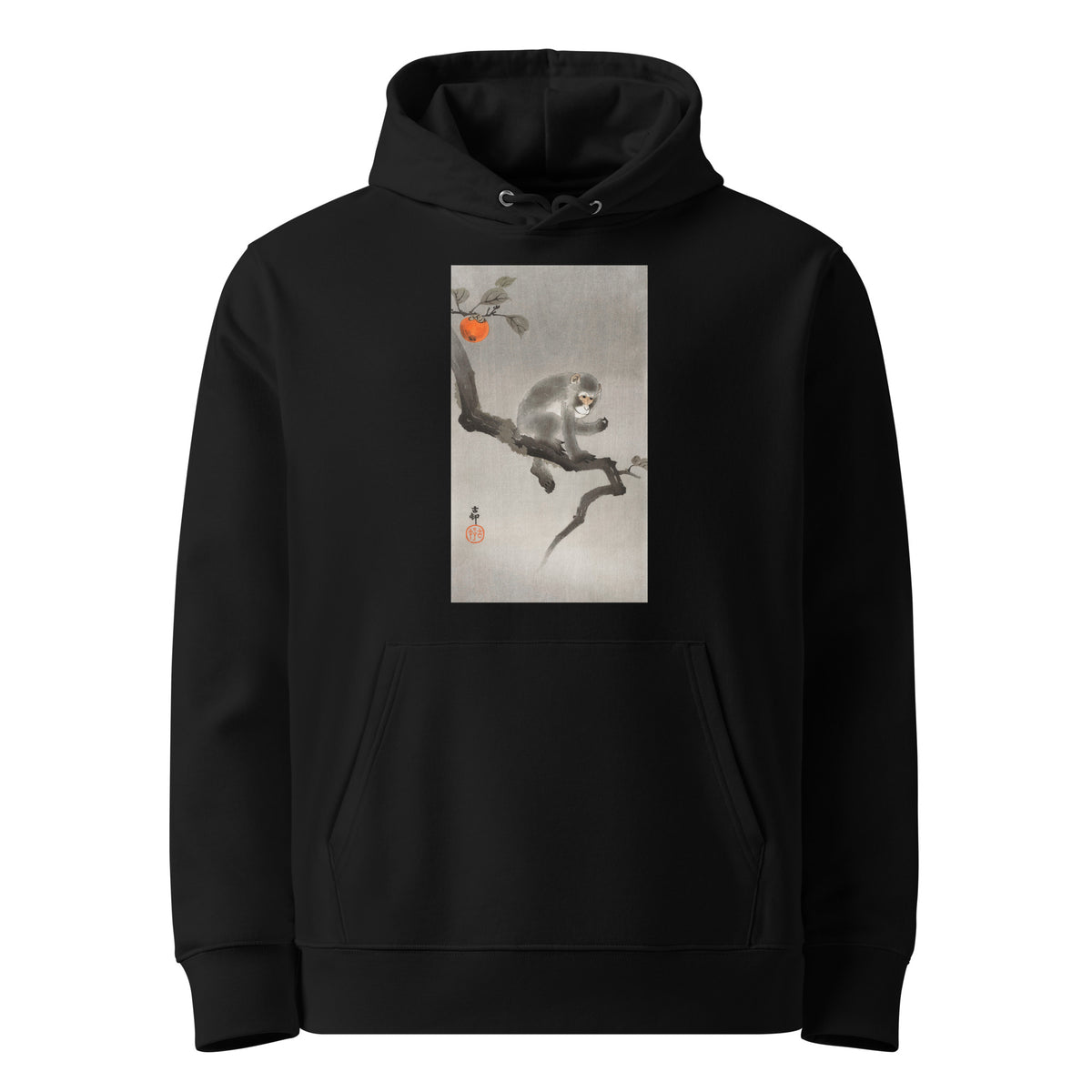 Black Hoodie Monkey In Cockatoo - Ohara Koson 1900 Premium