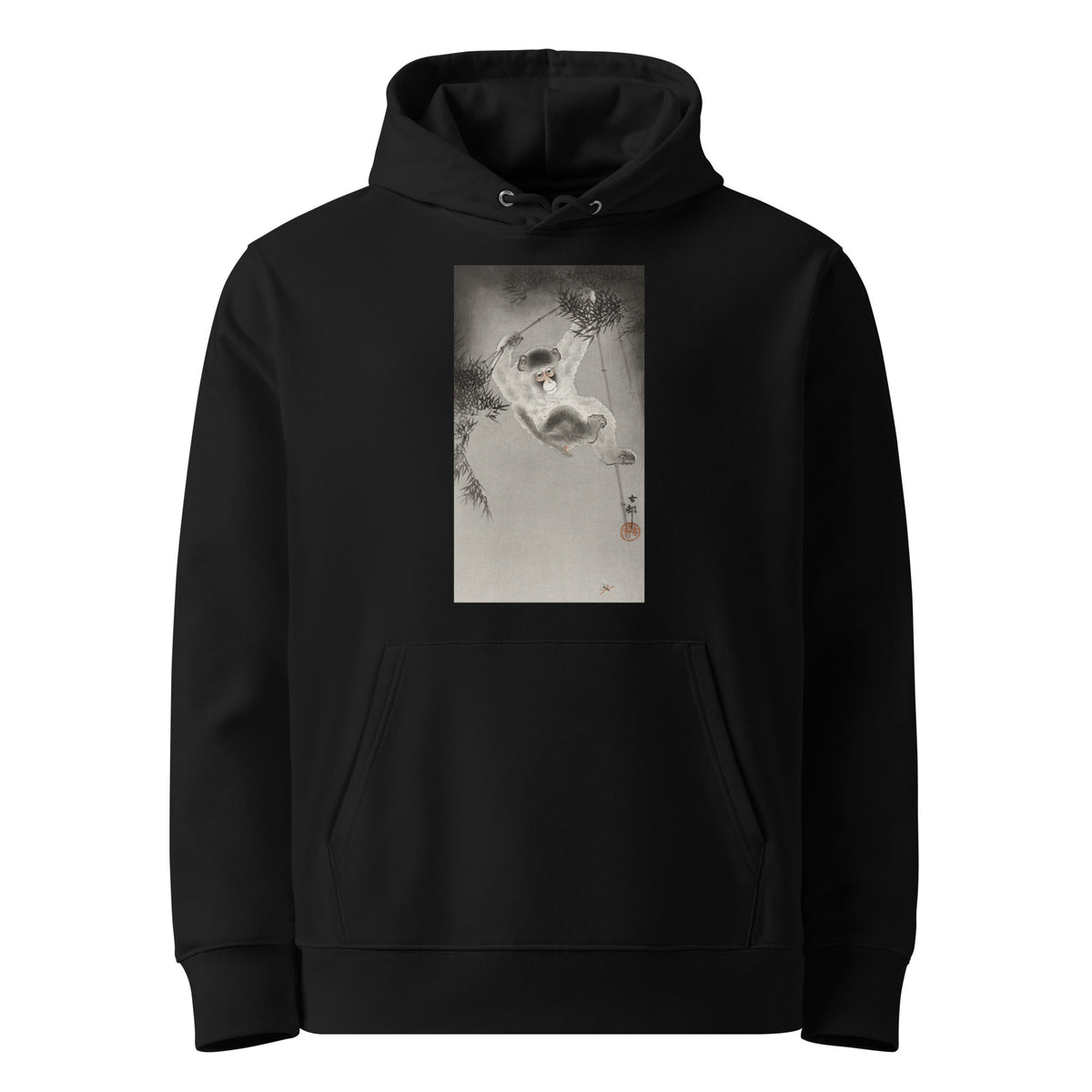Black Hoodie Monkey Hanging - Ohara Koson 1900 Premium