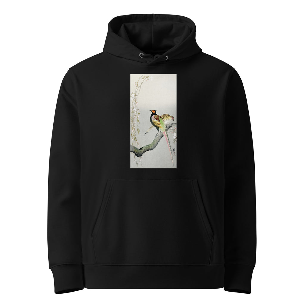 Black Hoodie Couple Pheasants And Cherry Blossom - Ohara Koson 1900 Premium