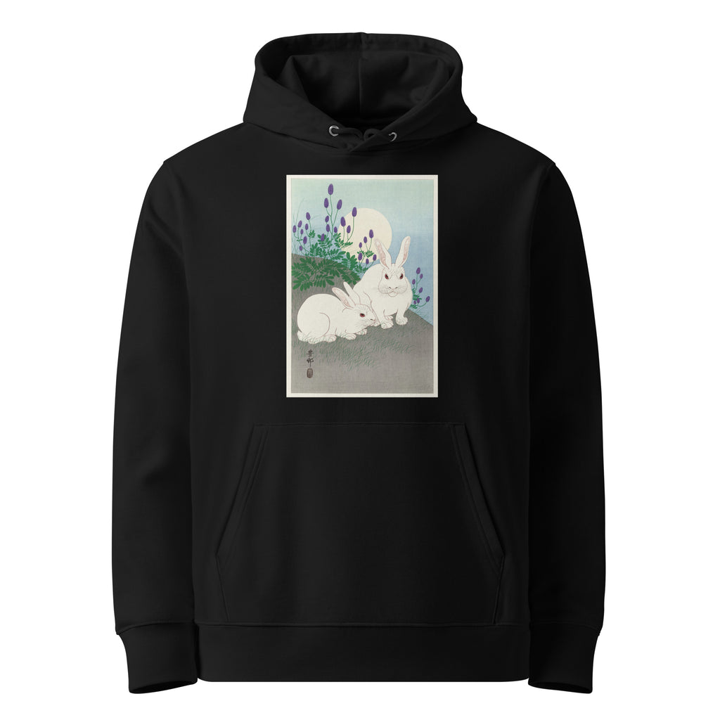 Black Hoodie Rabbits At Full Moon - Ohara Koson 1920 Premium