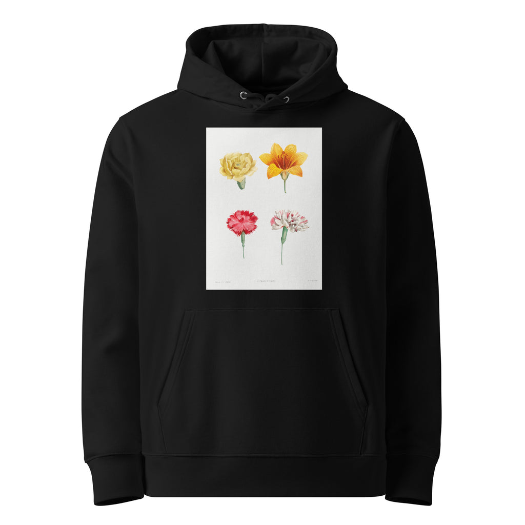 Black Hoodie Flower Set - Pierre-Joseph Redoute 1759 Premium