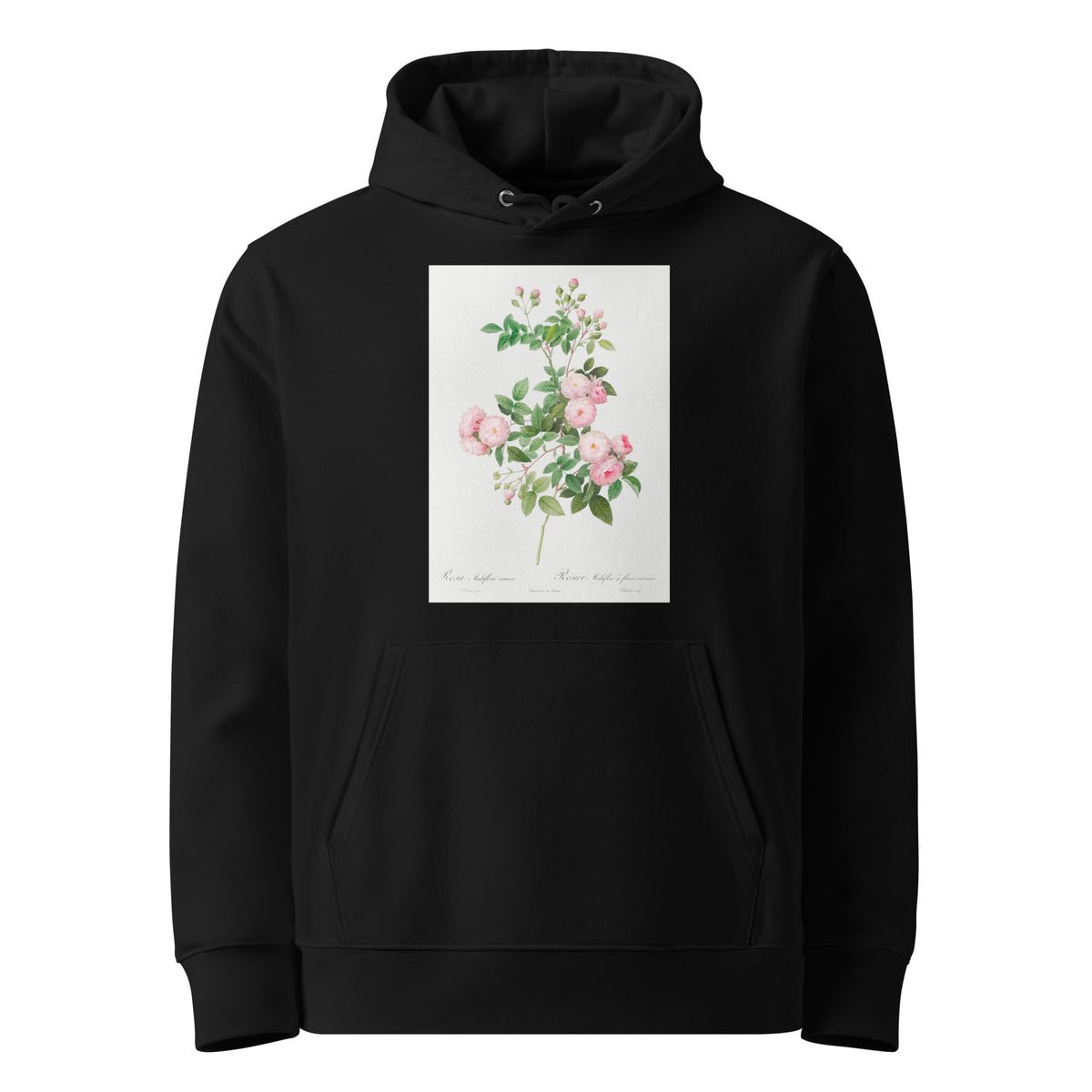 Black Hoodie Flesh-Pink Multiflora Rosa Multiflora Carnea Premium