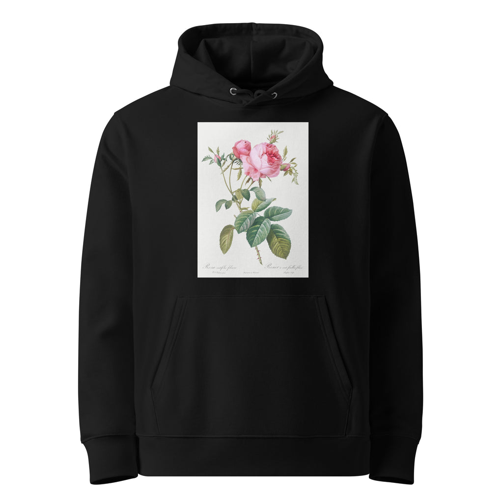 Black Hoodie Rose De Mai Rosa Centifolia Foliacea Premium