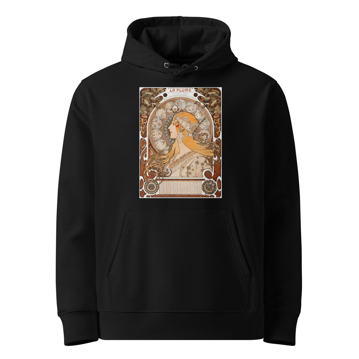 Black Hoodie Alphonse Maria Mucha S Zodiaque Or La Plume Famous Art Nouveau Artwork Premium