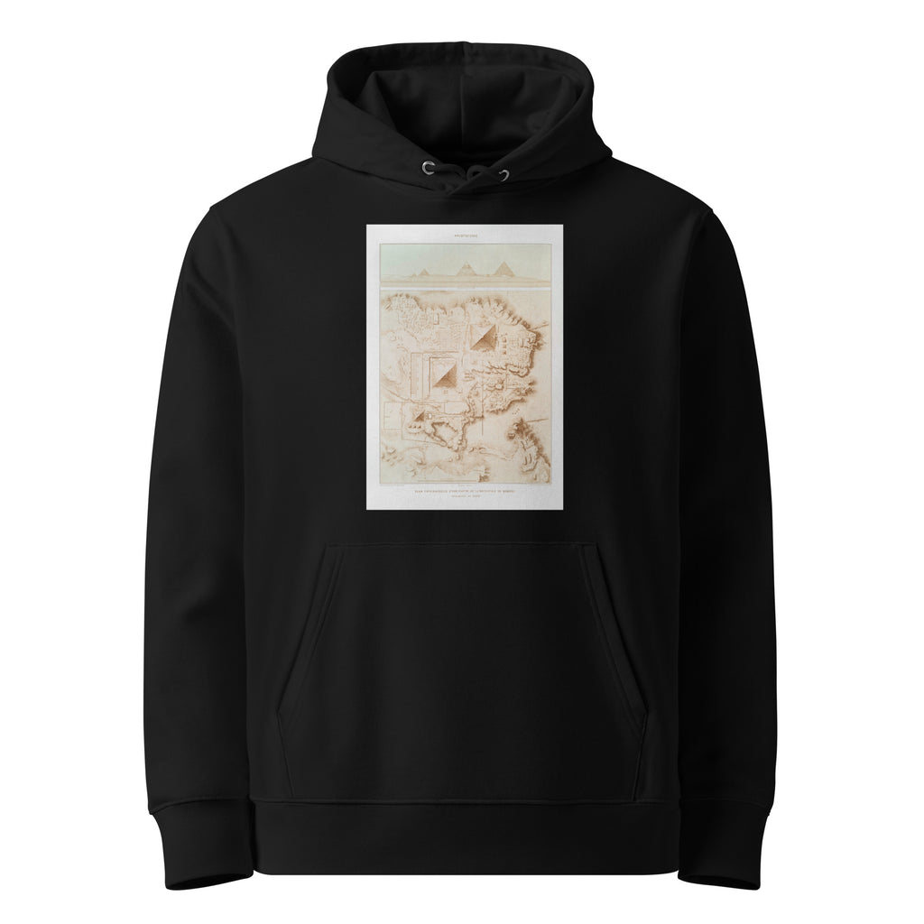 Black Hoodie Topographic Map Of Part Of The Memphite Necropolis Pyramids Of Giza Premium