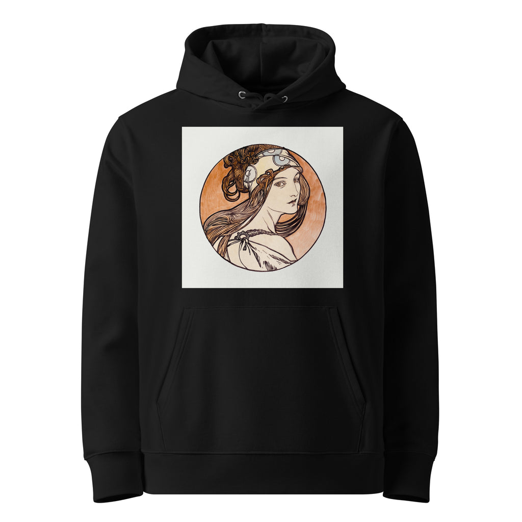 Black Hoodie Stained Glass Fouquet Mucha I Premium