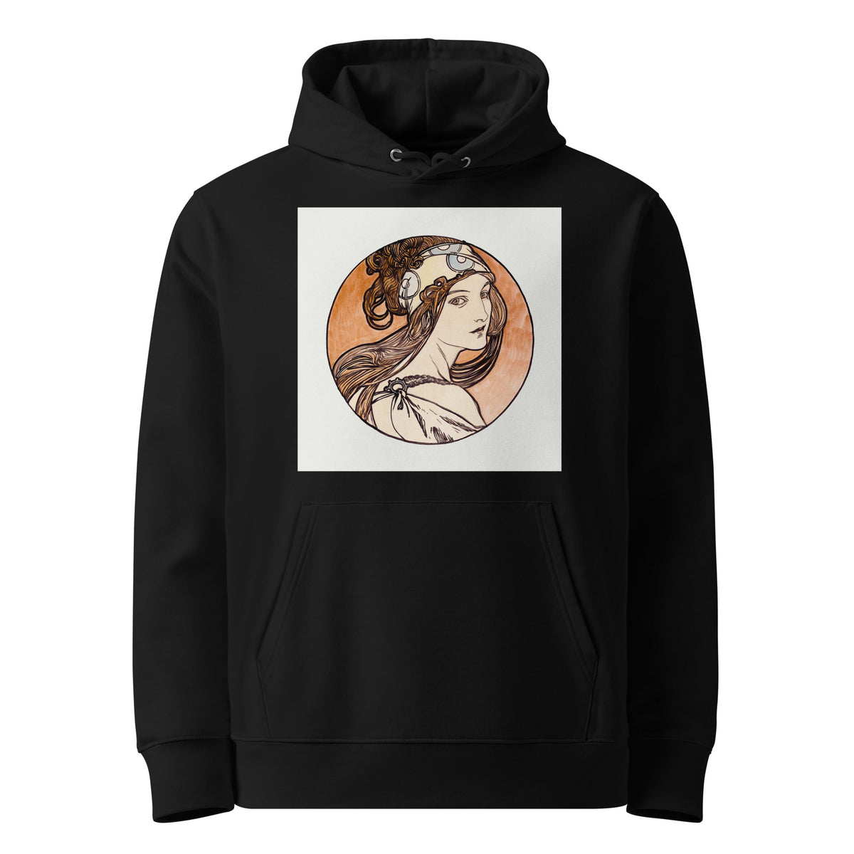 Black Hoodie Stained Glass Fouquet Mucha I Premium