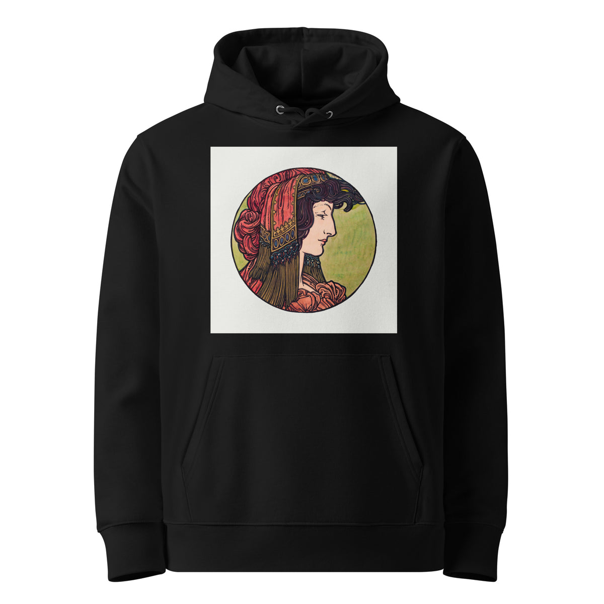 Black Hoodie Stained Glass Fouquet Mucha IV Premium