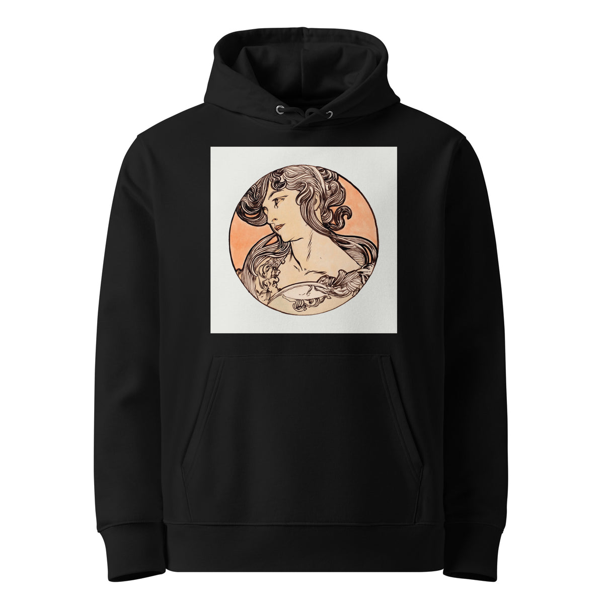 Black Hoodie Stained Glass Fouquet Mucha IX Premium