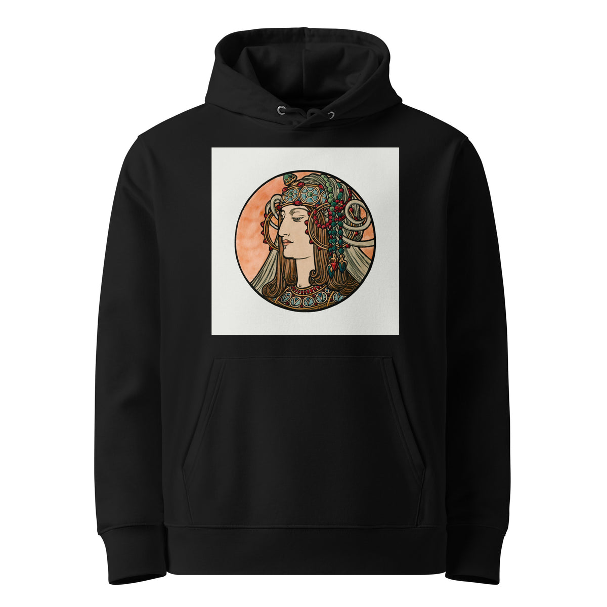 Black Hoodie Stained Glass Fouquet Mucha VI Premium