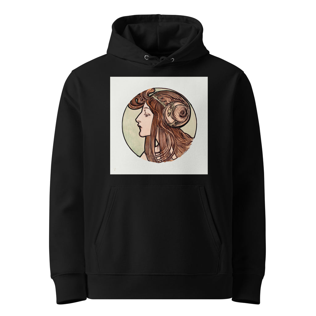 Black Hoodie Stained Glass Fouquet Mucha VII Premium