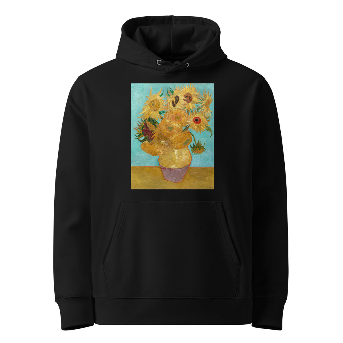 Black Hoodie Vincent Van Gogh S Vase With Twelve Sunflowers Famous Painting Premium