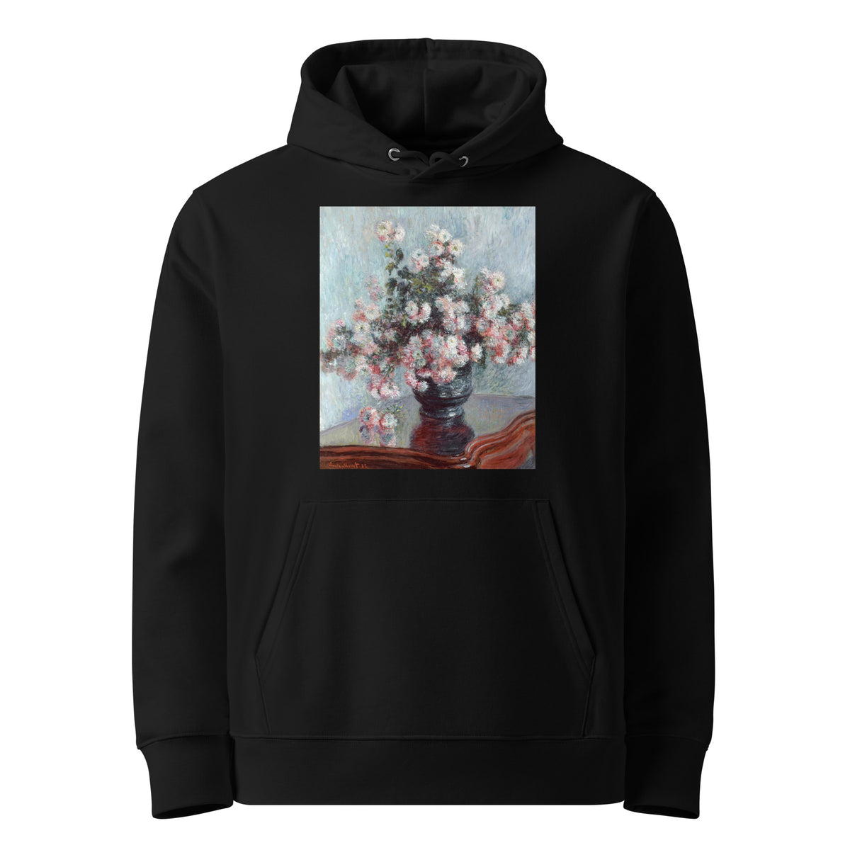 Black Hoodie Chrysanthemums Premium