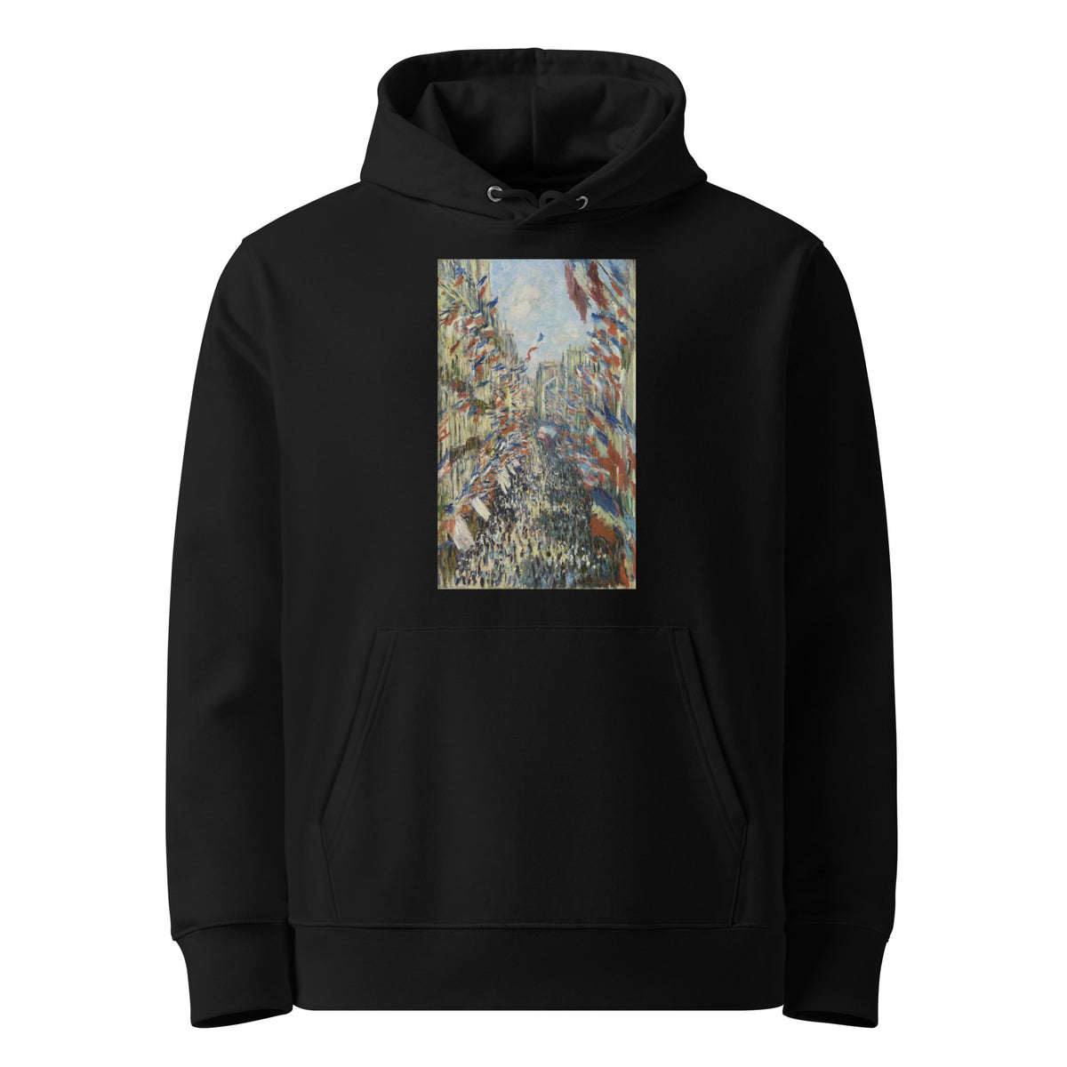 Black Hoodie Claude Monet S The Rue Montorgueil In Paris Famous Painting Premium