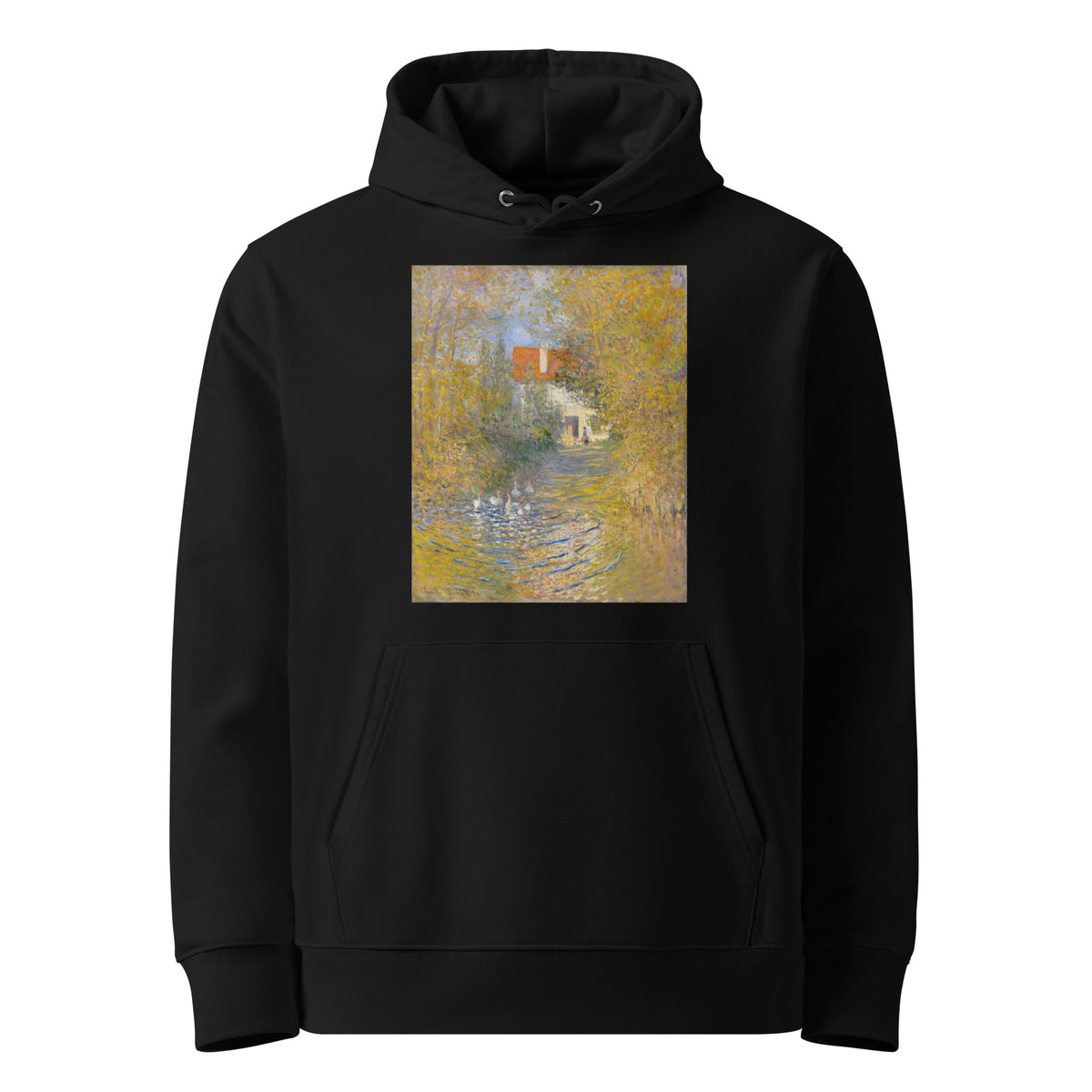 Black Hoodie Claude Monet S The Geese Famous Painting Premium
