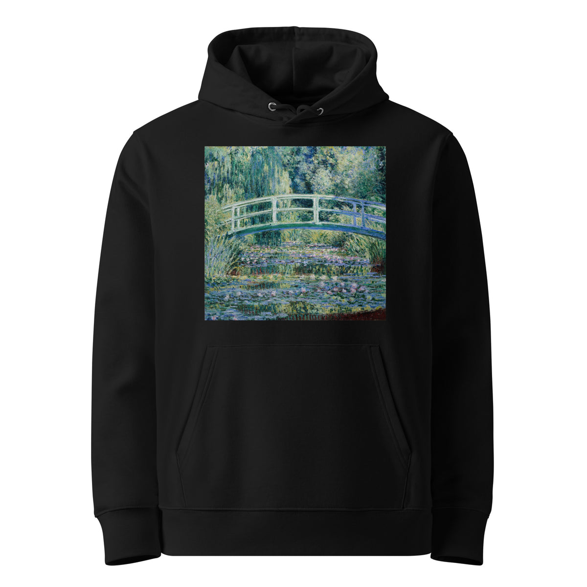 Black Hoodie Claude Monet S Water Lilies And Japanese Bridge Famous Painting Premium