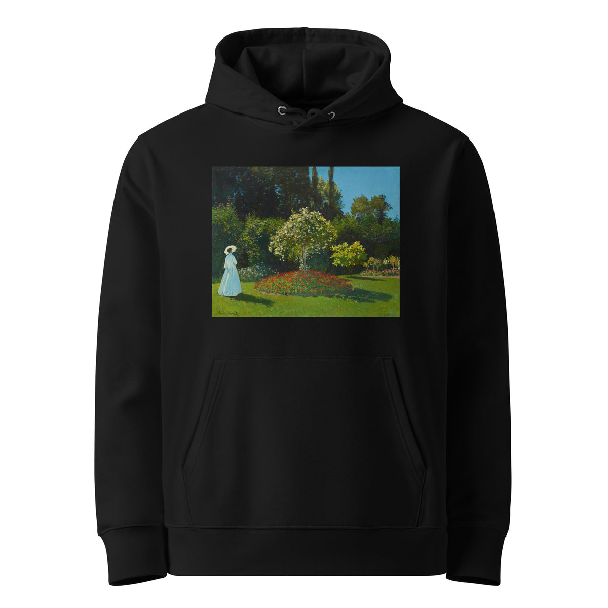 Black Hoodie Claude Monet S Lady In The Garden Famous Painting Premium