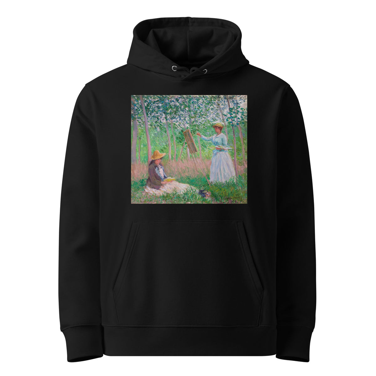 Black Hoodie In The Woods At Giverny Blanche Hoschede At Her Easel With Suzanne Hoschede Reading Premium