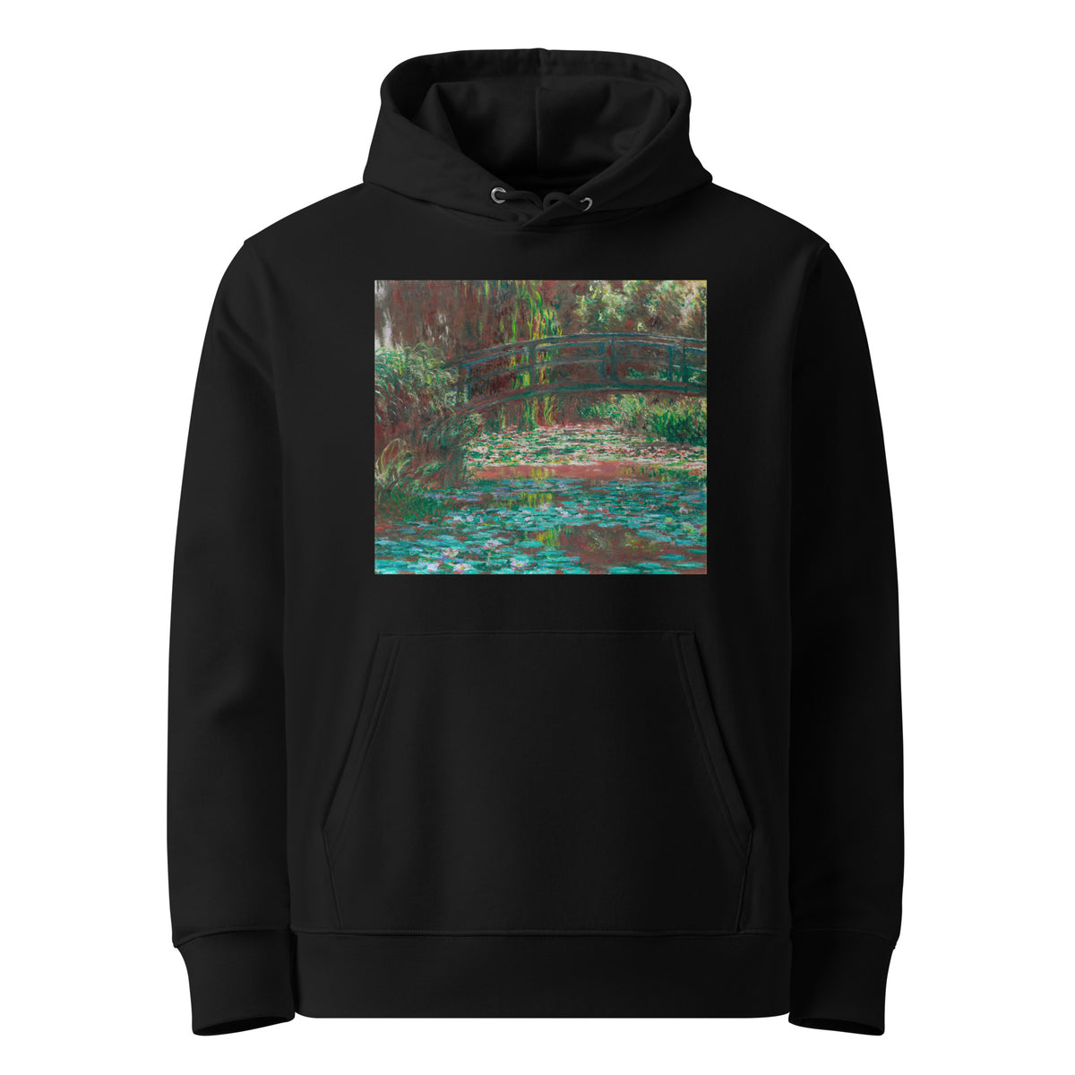 Black Hoodie Water Lily Pond Premium