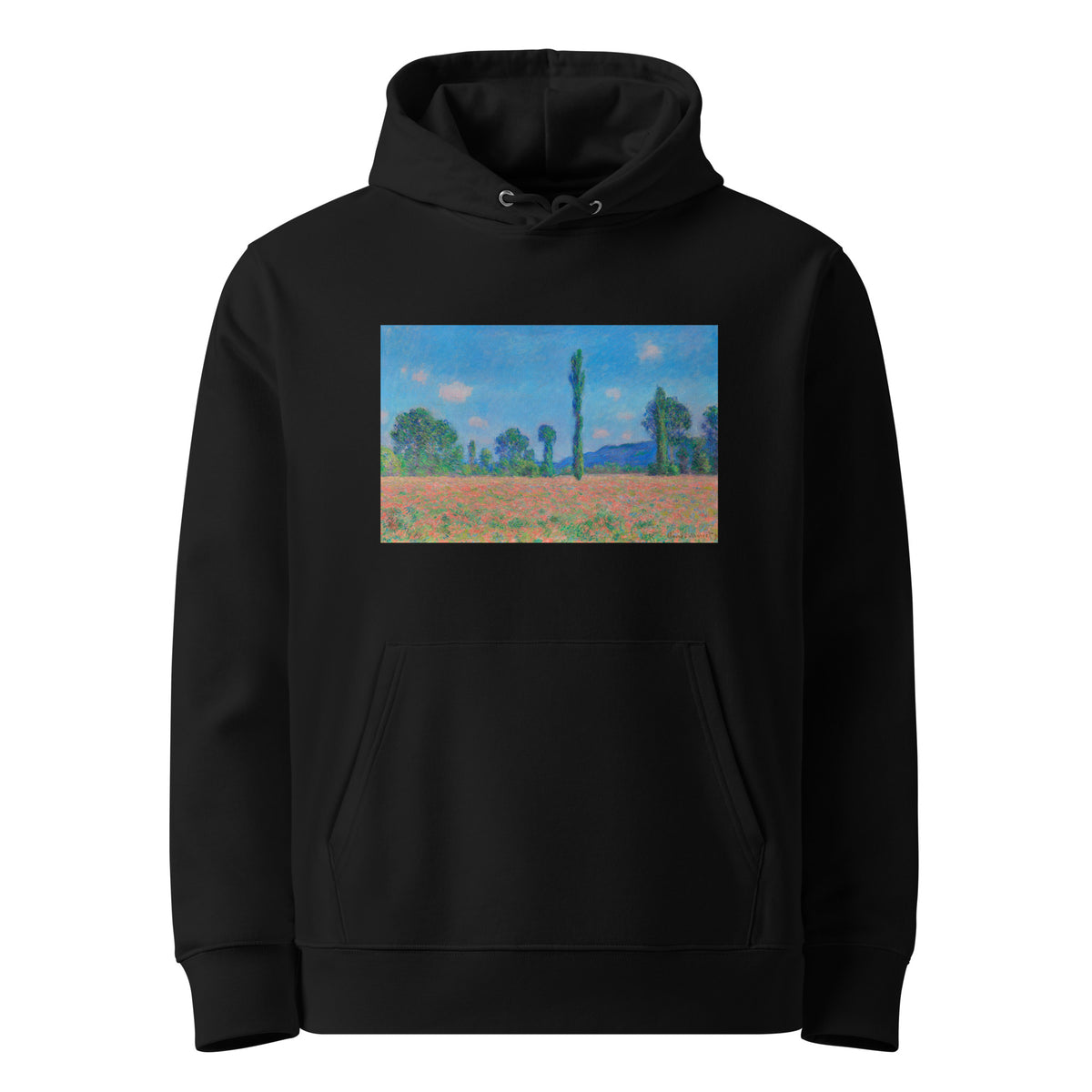 Black Hoodie Poppy Field Giverny Premium