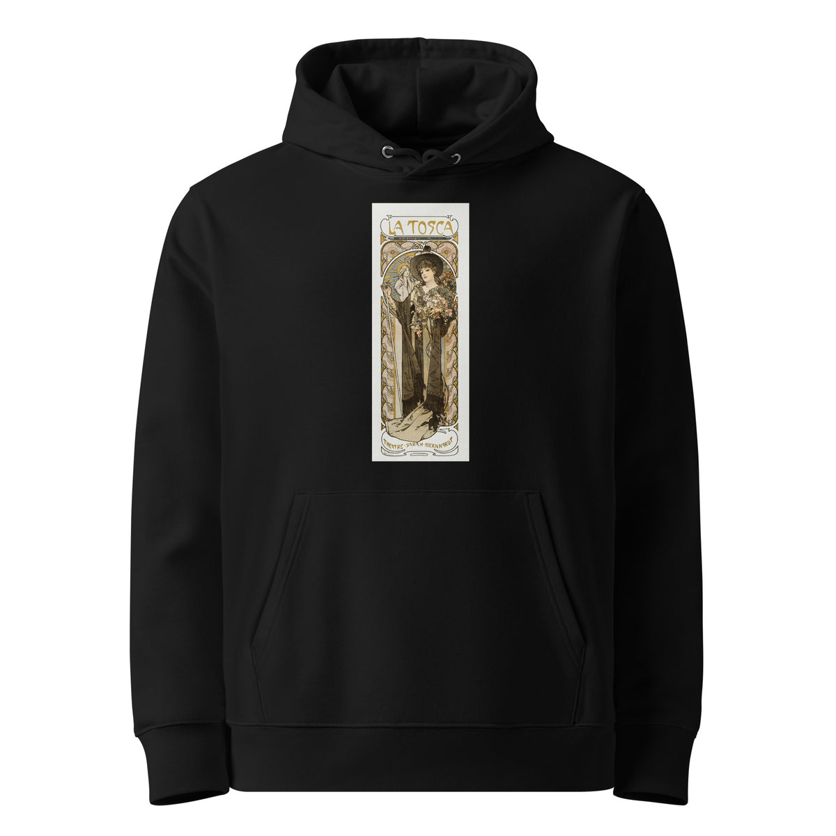 Black Hoodie La Tosca Sarah Bernhardt - Alphonse Maria Mucha 1869 Premium
