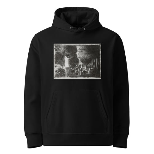 Black Hoodie Bather With Geese Premium