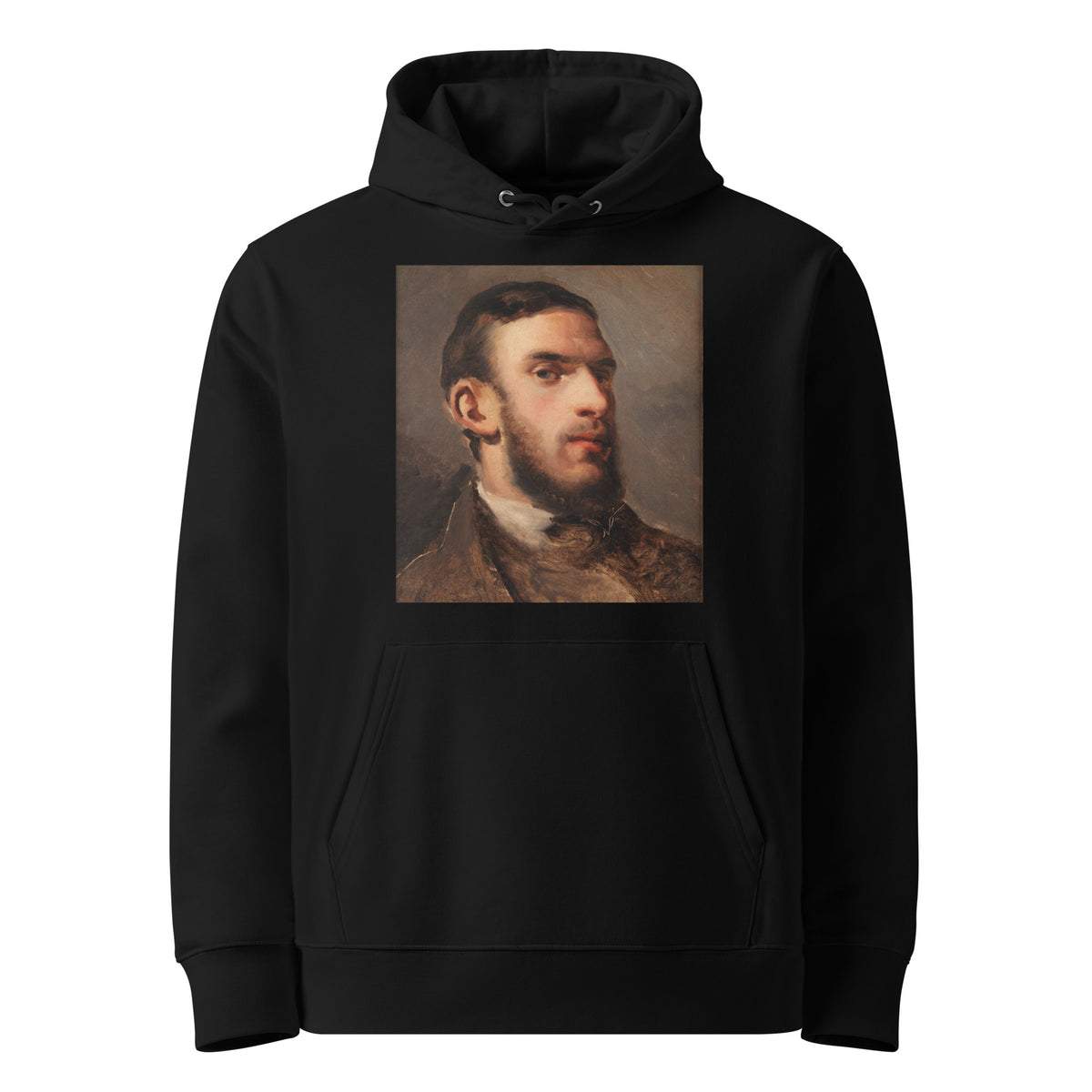 Black Hoodie Self-Portrait Painting In High Resolution Premium