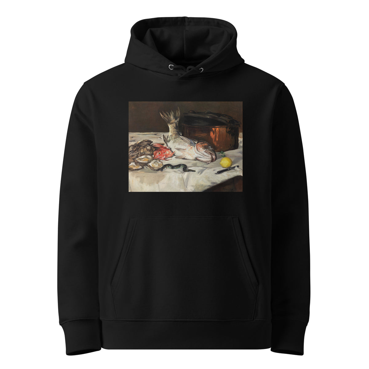 Black Hoodie Fish Still Life Premium