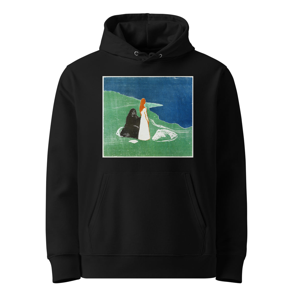 Black Hoodie Two Women On The Shore Premium