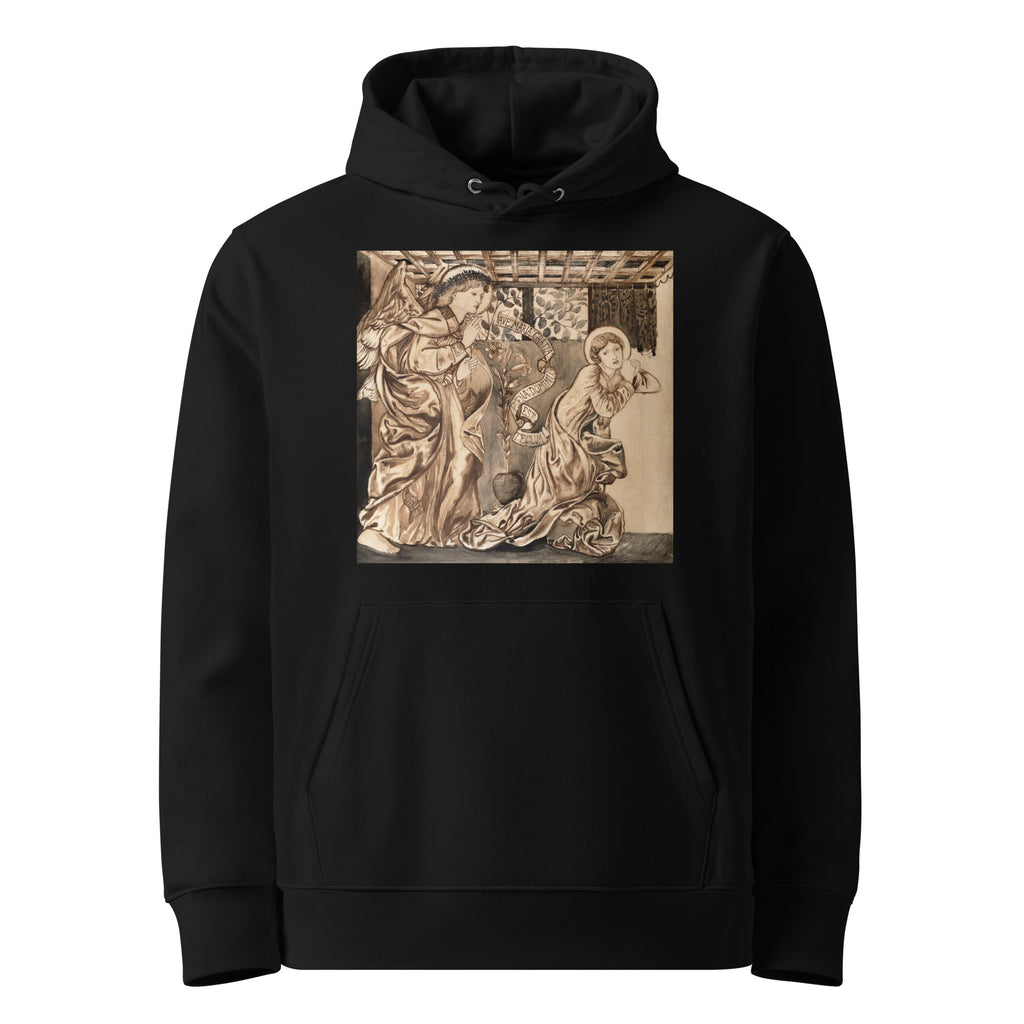 Black Hoodie The Annunciation Print Premium