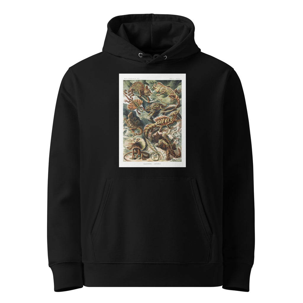 Black Hoodie Lacertilia Eidechlen Premium