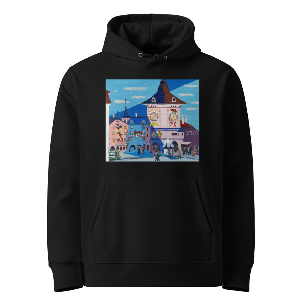 Black Hoodie Bern With Belltower Premium