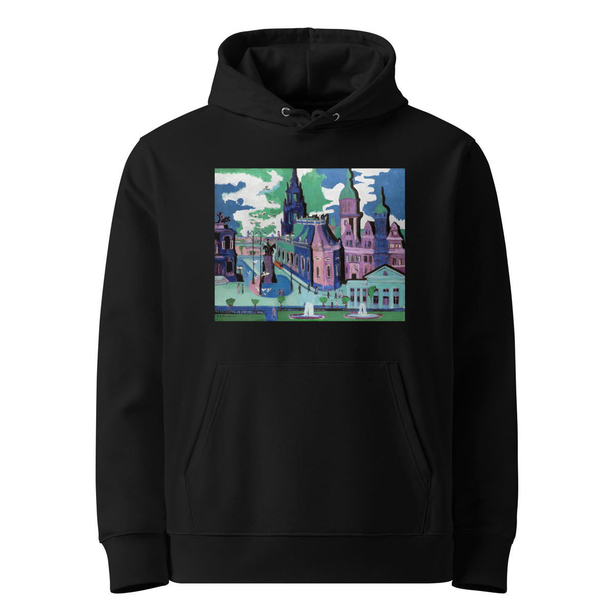 Black Hoodie View Of Dresden Schlossplatz Premium