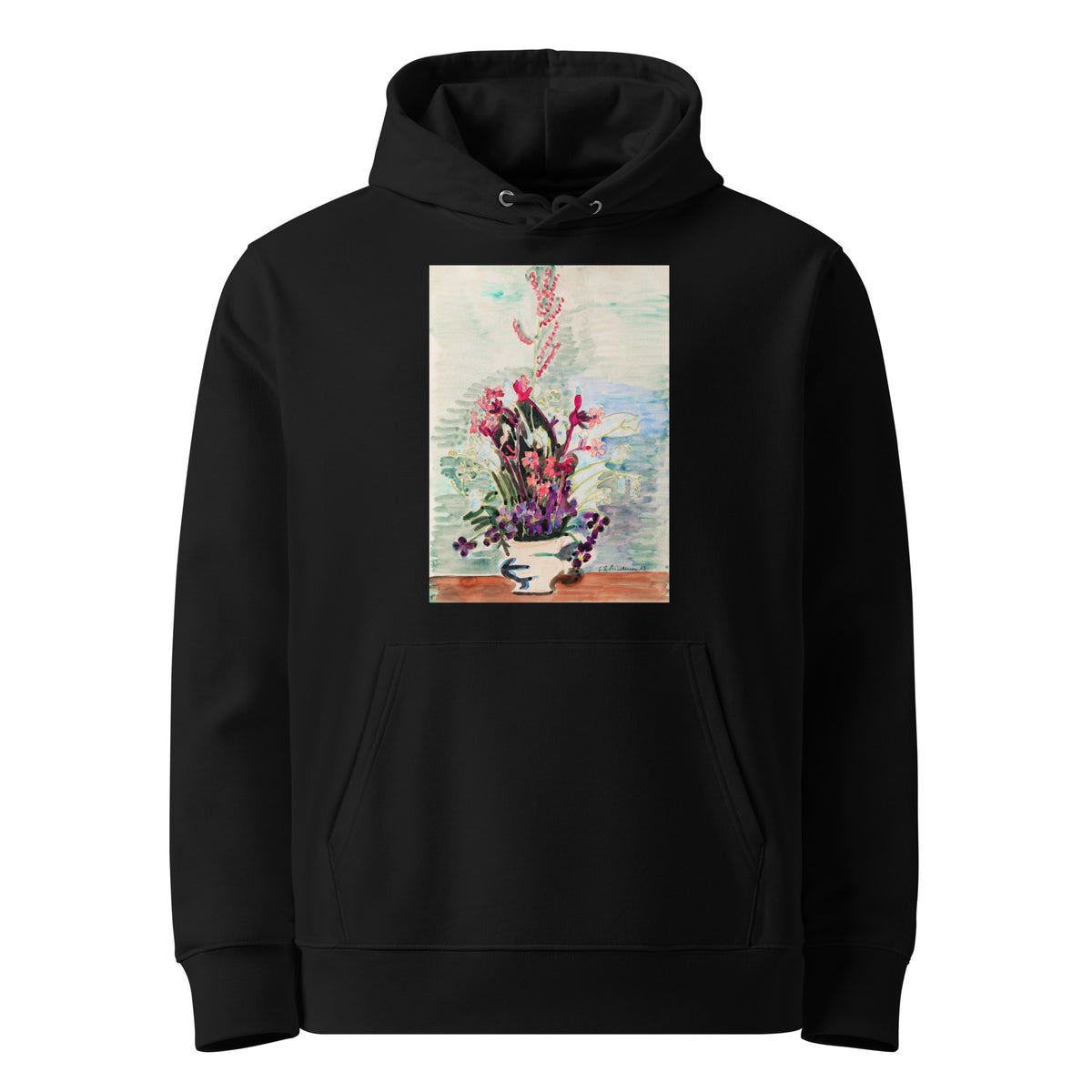 Black Hoodie Vase Of Flowers Premium