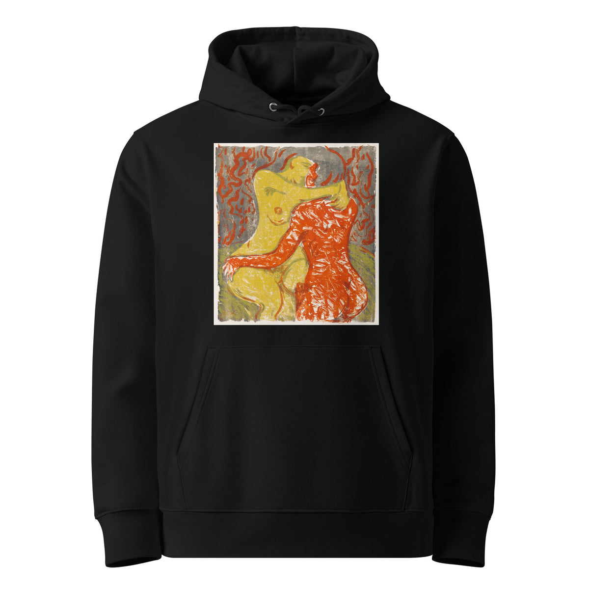 Black Hoodie Love Scene Liebesszene Print Premium