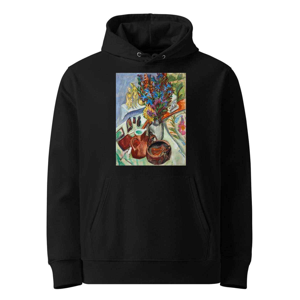 Black Hoodie Still Life With Jug And African Bowl Premium
