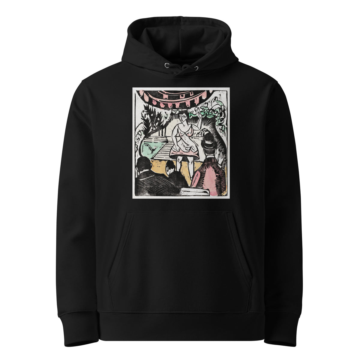 Black Hoodie Little Variety Act With Singer Print  - Ernst Ludwig Kirchner 1880 Premium