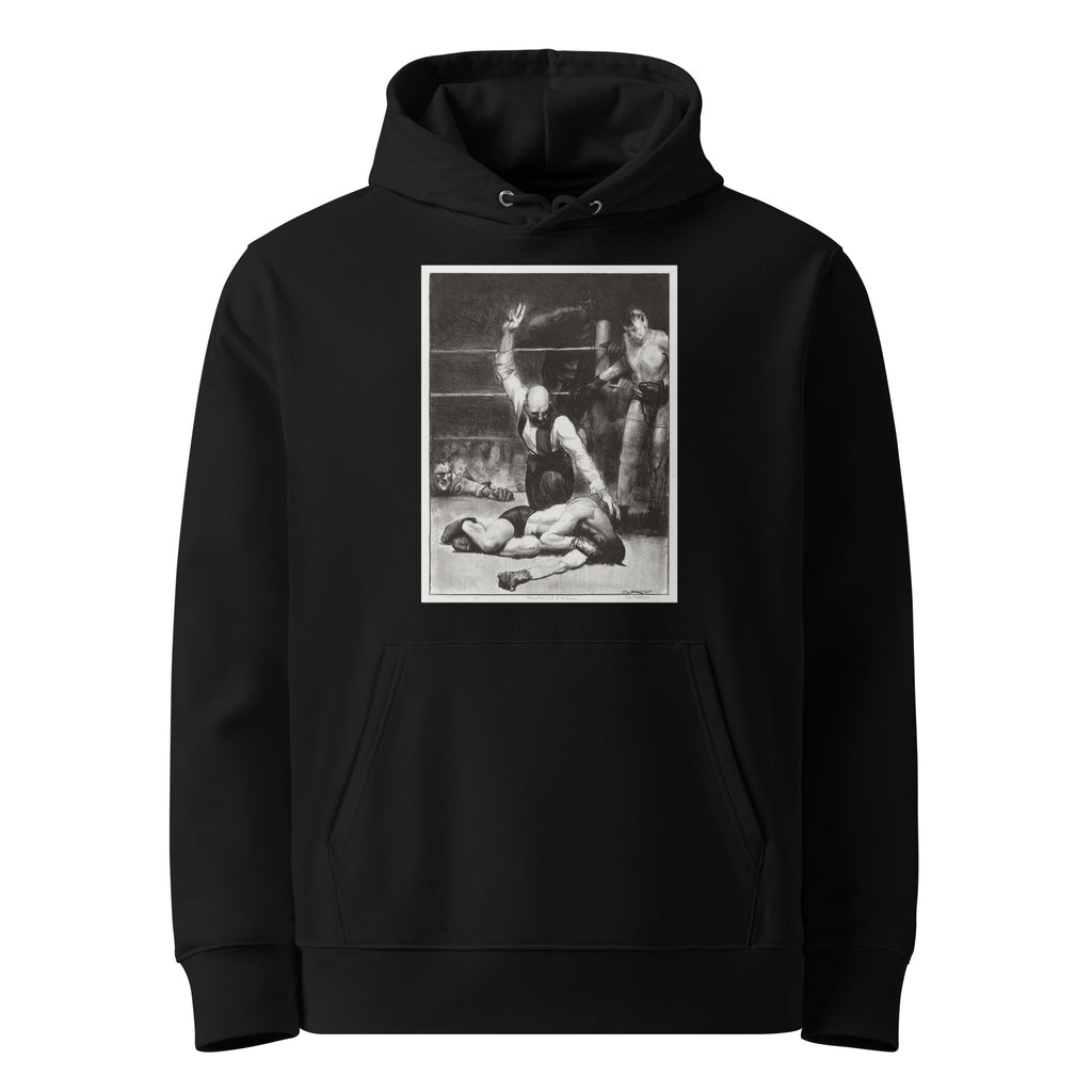 Black Hoodie Counted Out Second Stone Print Premium