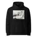 Black Hoodie Man On His Back Nude Print Premium